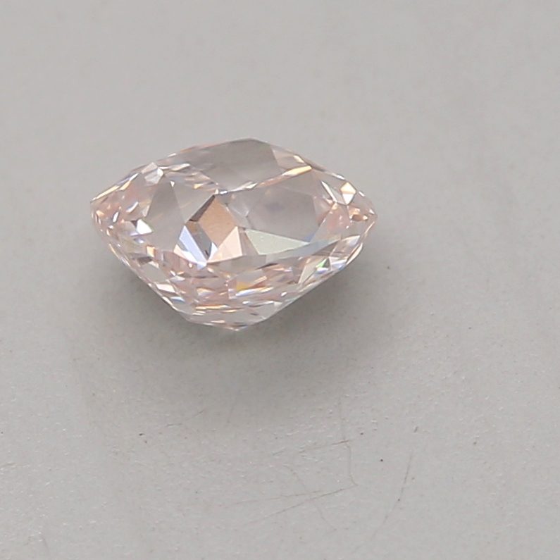 0.25 carat light pink cushion diamond certified by GIA