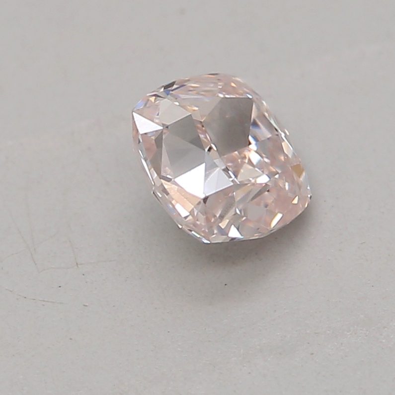 0.25 carat light pink cushion diamond certified by GIA
