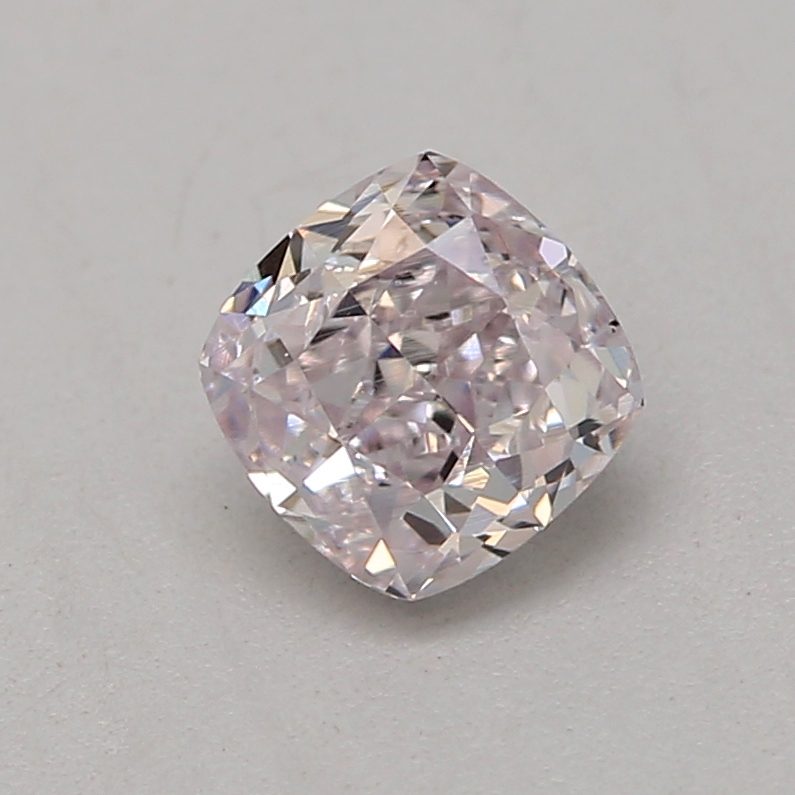 0.3 carat very light pink cushion diamond certified by GIA