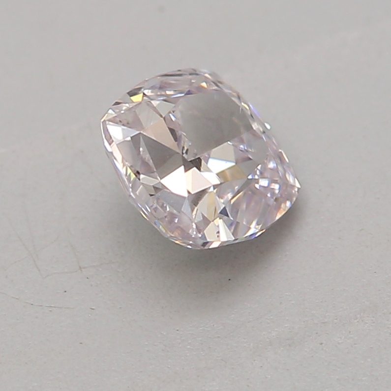 0.3 carat very light pink cushion diamond certified by GIA