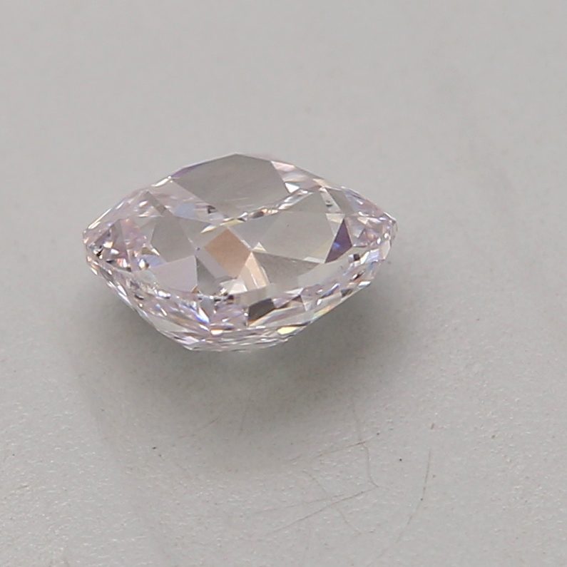 0.3 carat very light pink cushion diamond certified by GIA