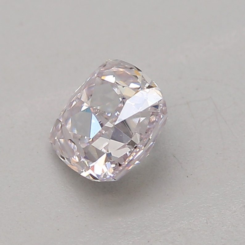 0.3 carat very light pink cushion diamond certified by GIA