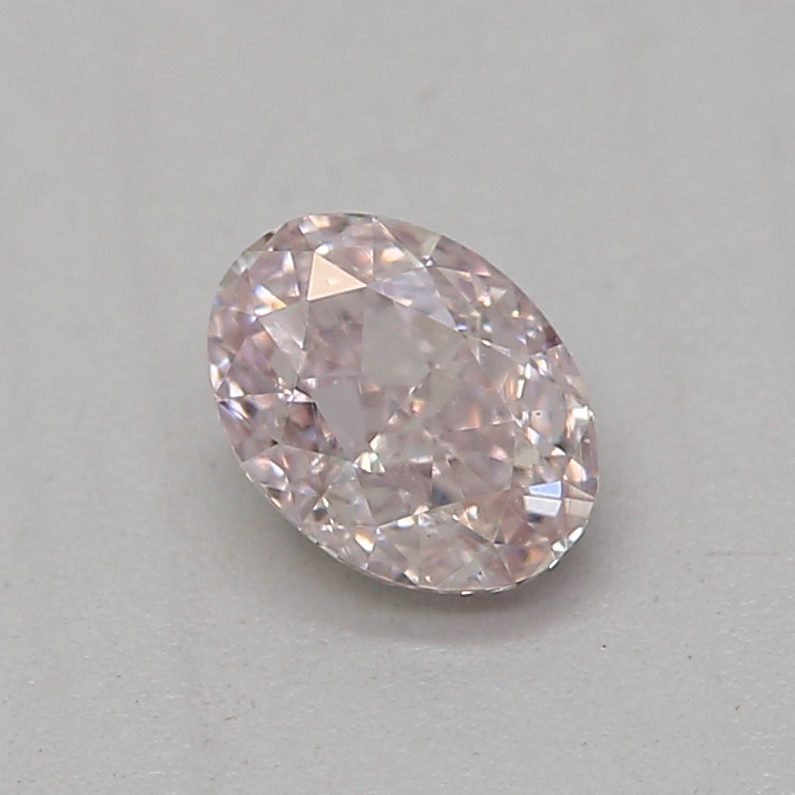 0.23 carat light pink oval diamond certified by GIA