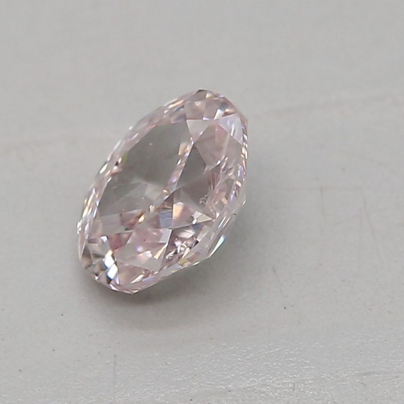 0.23 carat light pink oval diamond certified by GIA