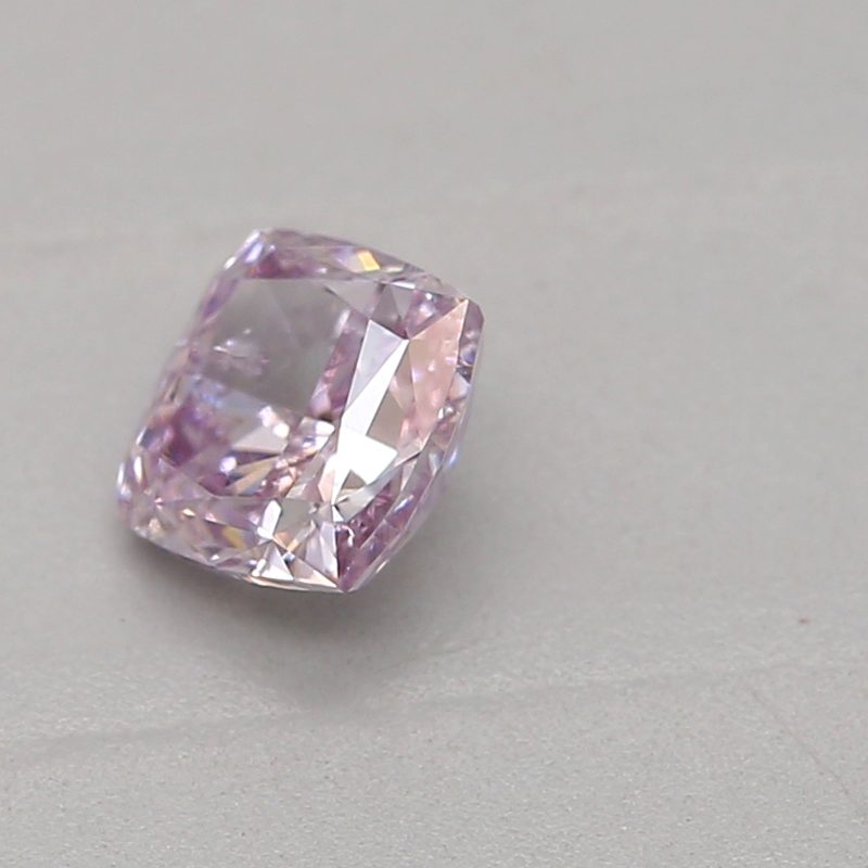 0.32 carat fancy pink-purple cushion diamond certified by GIA