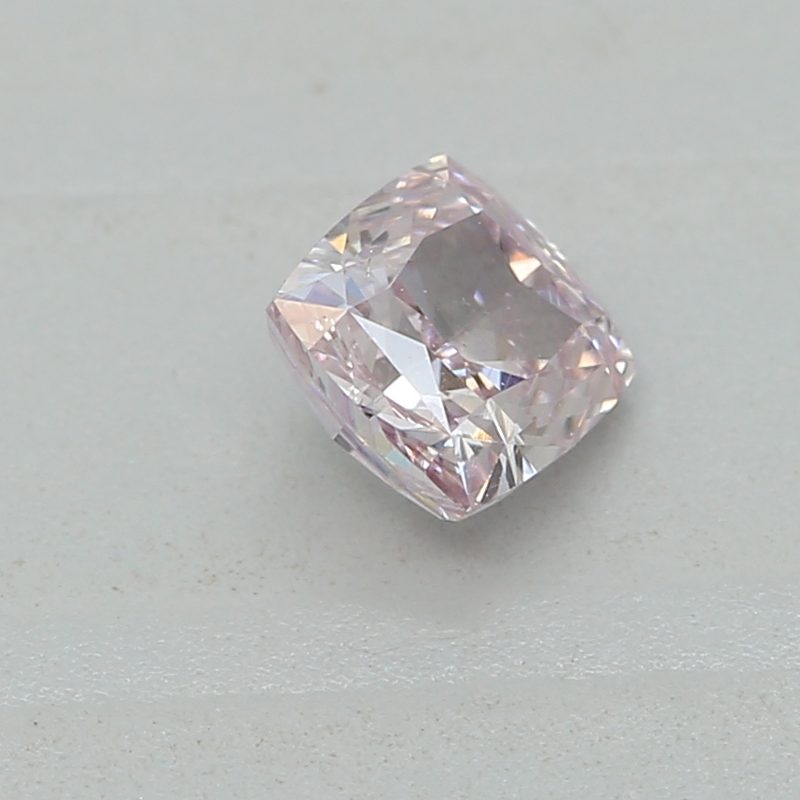 0.24 carat fancy purplish pink cushion diamond certified by GIA
