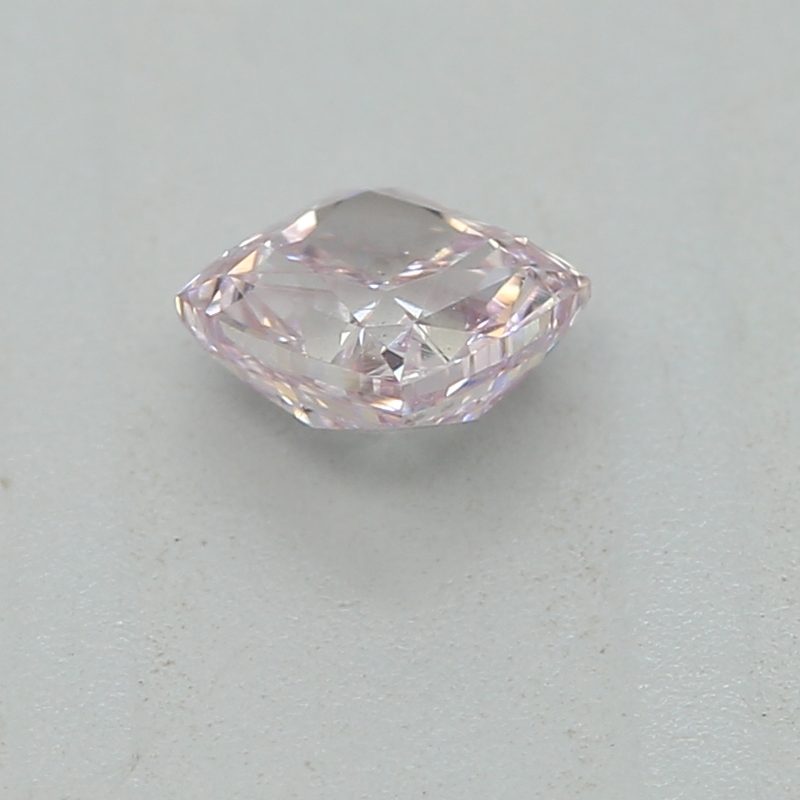 0.24 carat fancy purplish pink cushion diamond certified by GIA