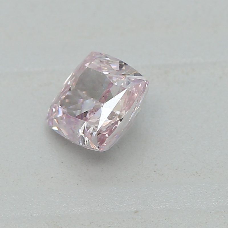 0.24 carat fancy purplish pink cushion diamond certified by GIA
