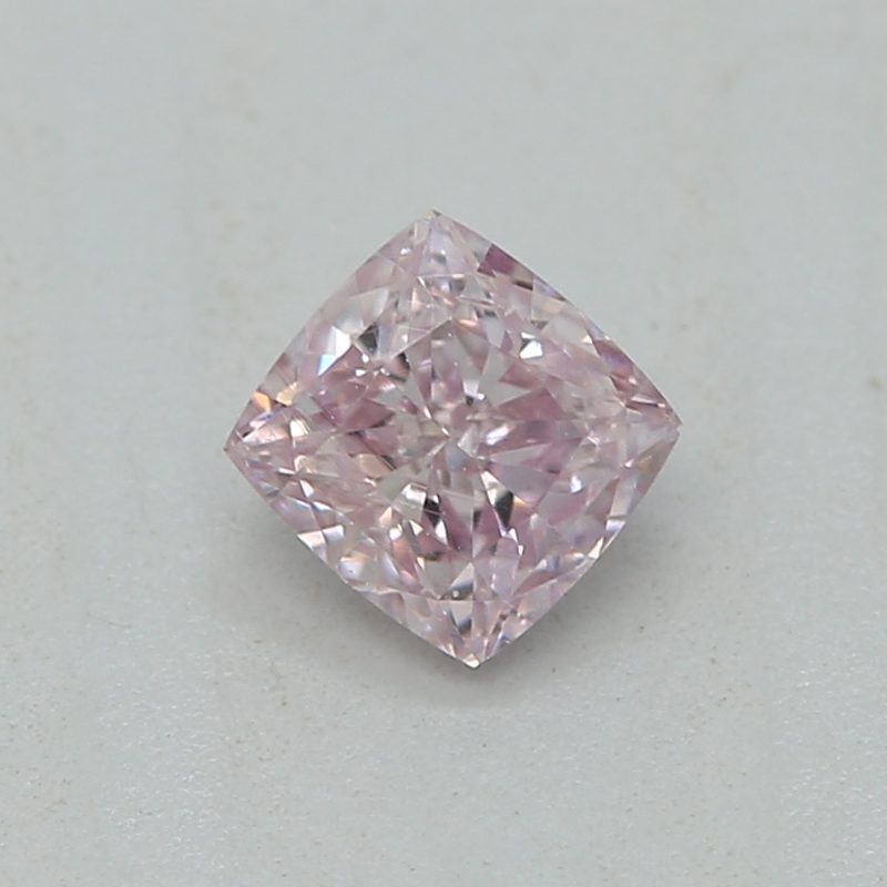 0.24 carat fancy purplish pink cushion diamond certified by GIA