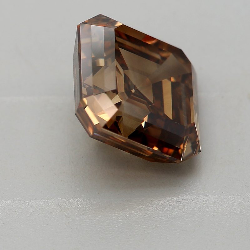 2.21 carat fancy deep brown asscher diamond certified by DBIOD
