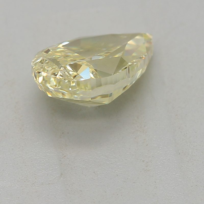 1.05 carat fancy light yellow pear diamond certified by GIA
