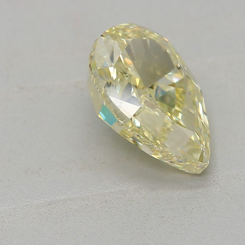 1.05 carat fancy light yellow pear diamond certified by GIA