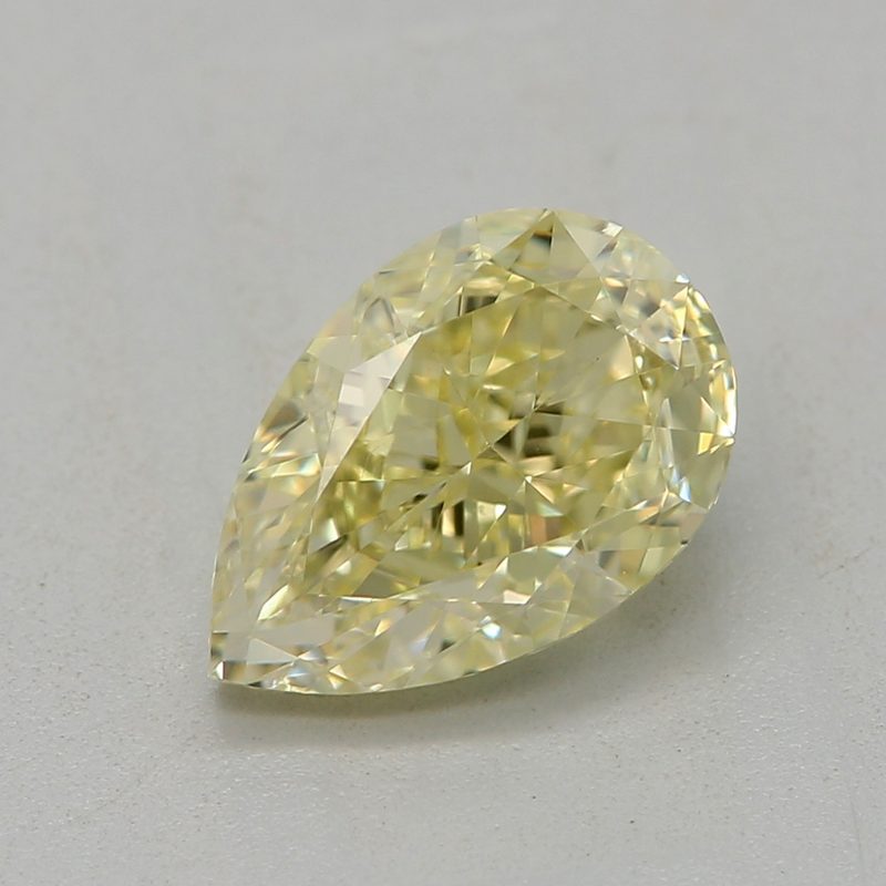 1.05 carat fancy light yellow pear diamond certified by GIA