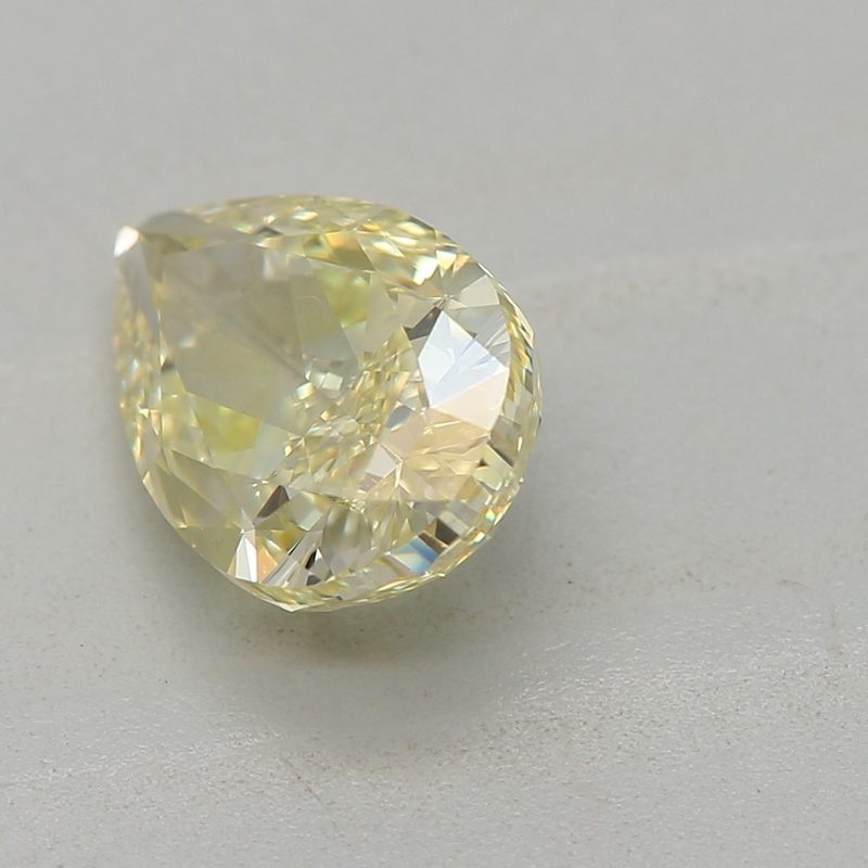 1.05 carat fancy light yellow pear diamond certified by GIA