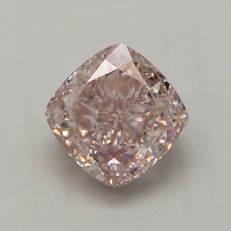 1.01 carat fancy brown-pink cushion diamond certified by GIA