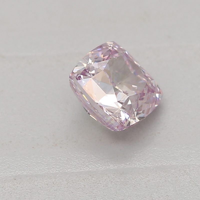 0.35 carat fancy purple-pink cushion diamond certified by GIA