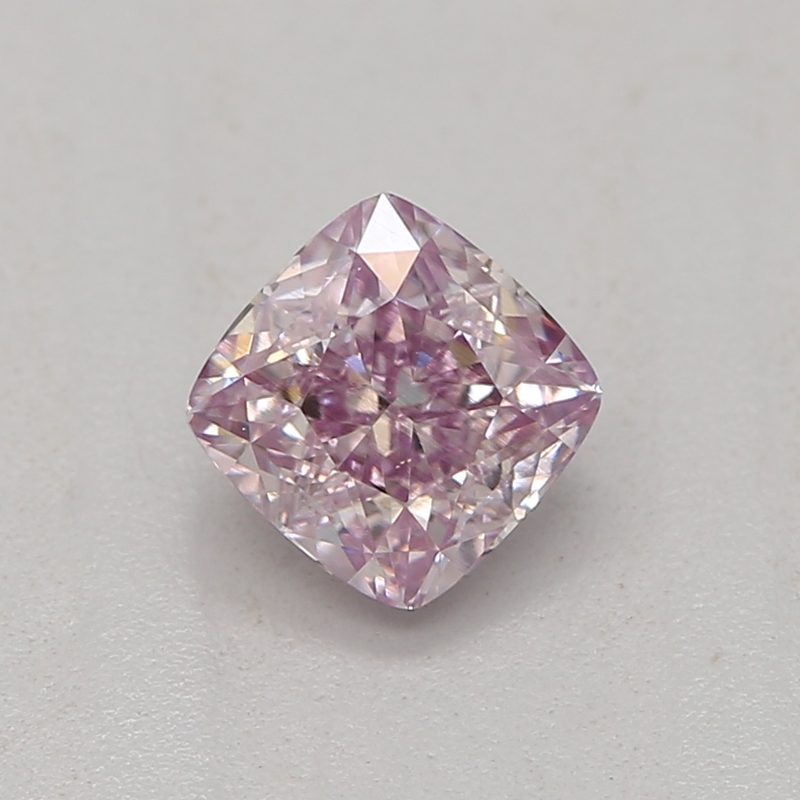 0.35 carat fancy purple-pink cushion diamond certified by GIA