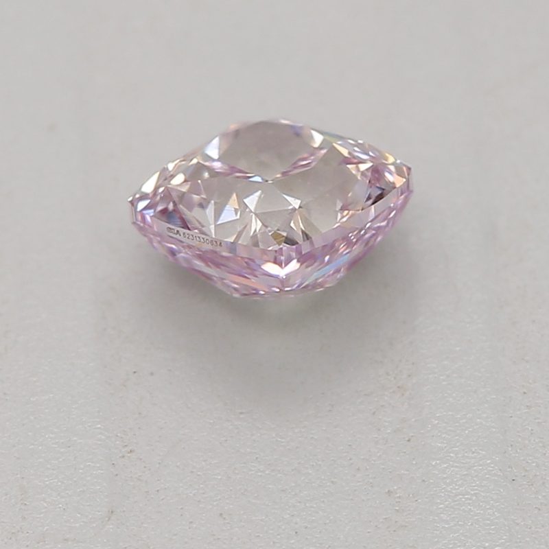 0.35 carat fancy purple-pink cushion diamond certified by GIA