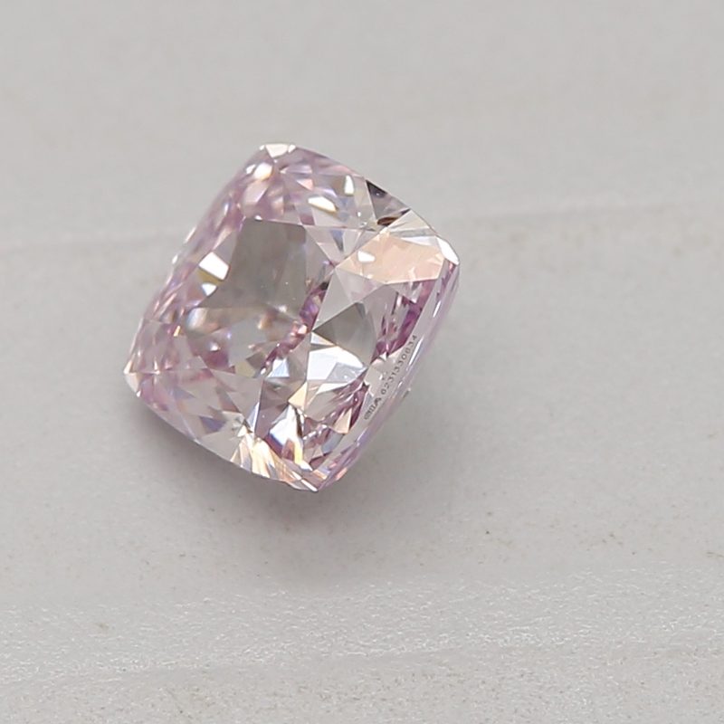 0.35 carat fancy purple-pink cushion diamond certified by GIA