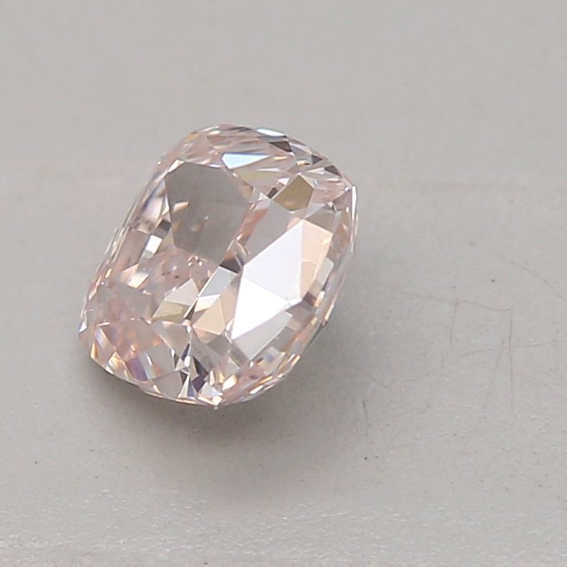 0.35 carat light pink cushion diamond certified by GIA