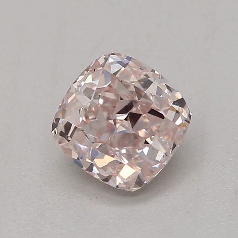 0.35 carat light pink cushion diamond certified by GIA