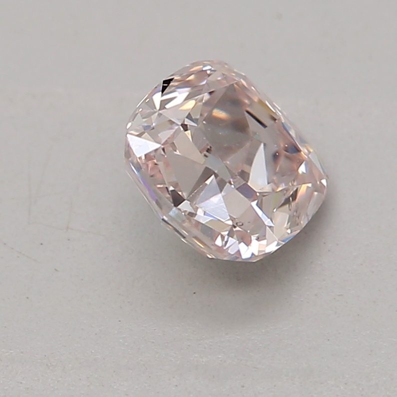 0.35 carat light pink cushion diamond certified by GIA